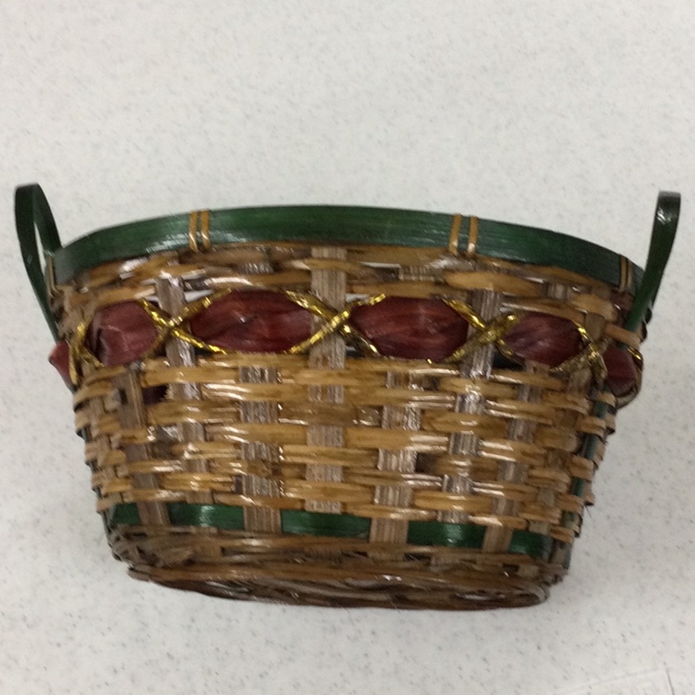 Decorative small basket with red & green trim
